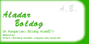 aladar boldog business card